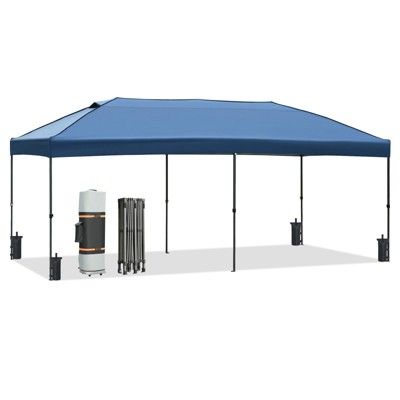 VisioGear Canopy Tent, Party Tent with 4 Sidewalls, 3 Height Adjustable, Outdoor Canopy Tent for Weddings, Navy Blue, 192"*116.4"*111.6"