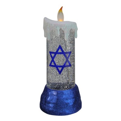 Melrose 13" Battery Operated Star of David LED Hanukkah Candle - Blue/White