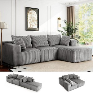 Dronkon Indoor 102in Modular Compressed No-Assembly Sofa - 1 of 4