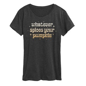 Women's Instant Message Fall Short Sleeve Graphic T-Shirt - Heather Charcoal - Large - 1 of 4