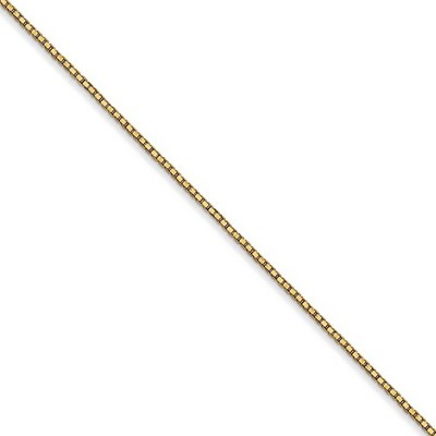Black Bow Jewelry 0.9mm 14k Yellow Gold Classic Box Chain Necklace