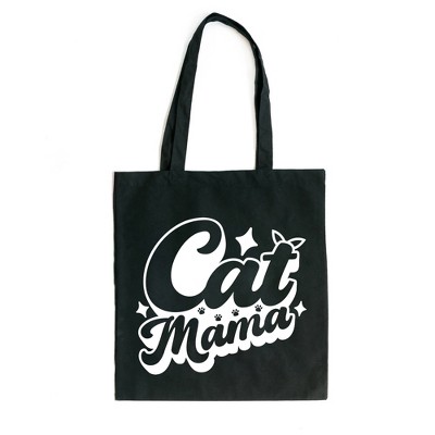 City Creek Prints Cat Mama Bold Canvas Tote Bag - 15x16 - Black
