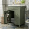 Vynxaria 24-Inch Bathroom Vanity - Ceramic Sink, 1 Soft-Close Door, 2 Soft-Close Drawers, Double Door Racks,Green - 4 of 4