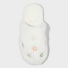 Kids' Pippa Embroidered Flower Slippers - Cat & Jack™ Cream - 3 of 4