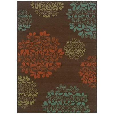 Oriental Weavers Montego 2635N Brown/ Blue Indoor/Outdoor Area Rug - 1'9" x 3'9"