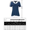 WhizMax Women's Short Sleeve Contrast Collared Shirts Patchwork Work Blouse Tunics Tops - 4 of 4