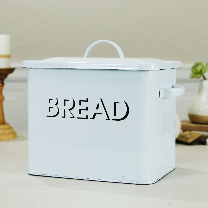 VIP Metal 14 in. White Square Labeled Bread Box, 5 of 6