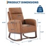 Rocking Chair, Modern Glider Chair, Recliner Armchair with Wood Legs and Side Pocket, Nursery Rocking Accent Chair with High Back for Living Room - 3 of 4