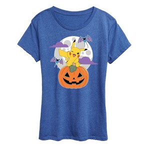 Women's - Pokémon - Pikachu Pumpkin With Moon Short Sleeve Graphic T-Shirt - 1 of 4