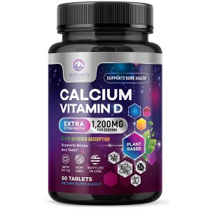 Calcium 1200mg with Vitamin D3 Supplement for Strong Bones & Muscle Support - 60 Tablets;120 Tablets;180 Tablets;240 Tablets - 1 of 4