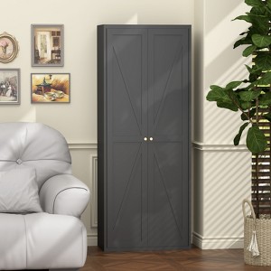 KTMBDW Metal Storage Cabinet, Steel Cabinets with 2 Door and 4 Adjustable Shelves, Tall Metal Cabinet for Home Office, Garage, Warehouse - 1 of 4