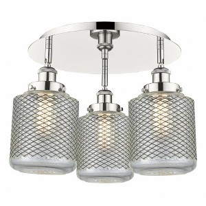 Edison - 3 Light Flush Mount In Industrial Style-9.5 Inches Tall and 17.75 Inches Wide - 1 of 1