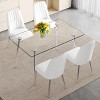 51.2" Modern Glass Dining Table Set with 4 Upholstered Chairs and Metal Legs, Rectangular Table for Kitchen or Dining Room -3irtyhousy - 2 of 4
