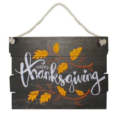 Northlight 15" Wooden 'Happy Thanksgiving' Hanging Wall Sign