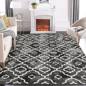 Modern Area Rug Machine Washable Moroccan Geometric Rug Farmhouse Boho Rug - 1 of 4