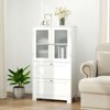 Tangkula Bathroom Floor Storage Cabinet Freestanding Cupboard Pantry w/ 2 Drawers - 3 of 4