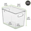 mDesign Slim Plastic Stacking Kitchen Bin Box, Handles/Lid, 6 Pack, Clear, USA Made - 3 of 4