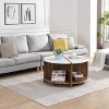 NicBex 4-Piece Industrial Style Round Coffee Table with Storage,2-Tier Wooden End Table,Center Table for Livng Room - 4 of 4
