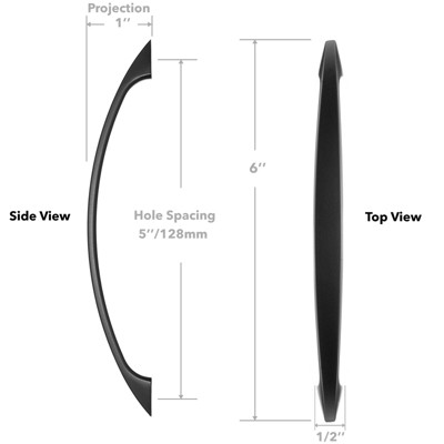 Matte Black 5-Pack Arch Cabinet Pull Handles with Mounting Hardware