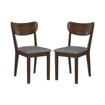 Set of 2 San Marino Mid-Century Modern Wood Back Side Chairs Chestnut - Hillsdale Furniture