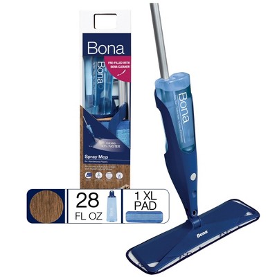 Bona Wood Floor Mop Starter Kit - 1 Spray Mop, 1 Reusable Microfiber Mopping Pad, 1 Refillable Wood Floor Cleaner Liquid