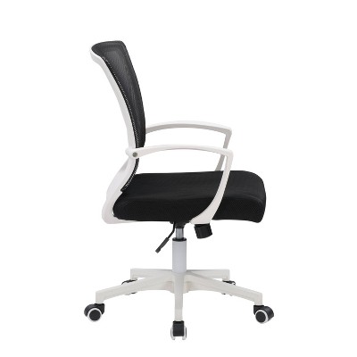 ErgoComfort 23" Black Mesh & Plastic Swivel Task Chair with Lumbar Support