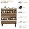Wooden Shoe Cabinet with 2 Flip Drawers and Adjustable Shelf, Shoe Storage for Entryway, Hidden Shoe Cabinet for Hallway, Living Room, Natural - 4 of 4