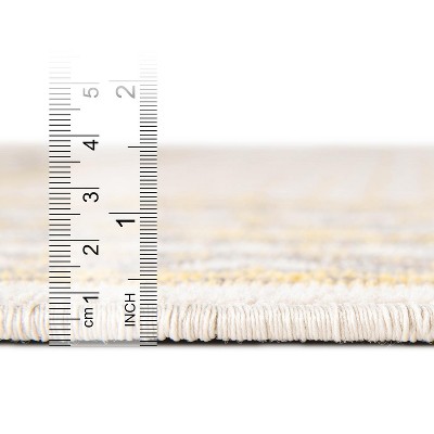 Beige Rectangular Flat Woven Stain-resistant Synthetic Rug, 6' x 9'