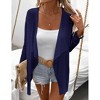 Lightweight Crochet Cardigan Sweater Rib Knit Open Front Sweater Coats - 2 of 4