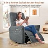 Rocking Recliner Chair 360 Swivel Nursery Rocking Chair Glider Chair Modern Small Rocking Swivel Recliner Chair - 2 of 4