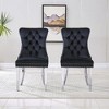 NicBex High-End Velvet Upholstered Tufted Dining Chairs Set of 2 with Mirrored Steel Legs,Modern Accent Chairs for Dining Room,Office - 2 of 4