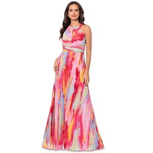 XSCAPE Womens Keyhole neck Pleated Maxi Dress - 1 of 1