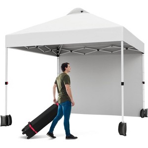 Acekool 10x10 Pop Up Canopy, Outdoor Canopy Tent with Removable Sidewall, Vented Roof, Wheeled Bag for Camping, Picnic, Beach, Black - 1 of 4