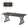 Lirago,Farmhouse Dining Table - Vintage Black Top, Black Trestle Base, Rustic Dining for 6 People - 2 of 4