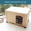 Solid Wood Dog House, 20.5" H x 31" W x 21.5" D ¨C Durable Indoor/Outdoor Pet Shelter for Small Dogs - 2 of 4