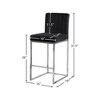 Meridian Furniture,Giselle Black Velvet Stool - 4 of 4