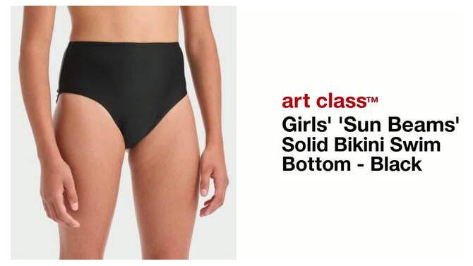 Girls&#39; &#39;Sun Beams&#39; Solid Bikini Swim Bottom - art class&#8482; Black, 2 of 5, play video