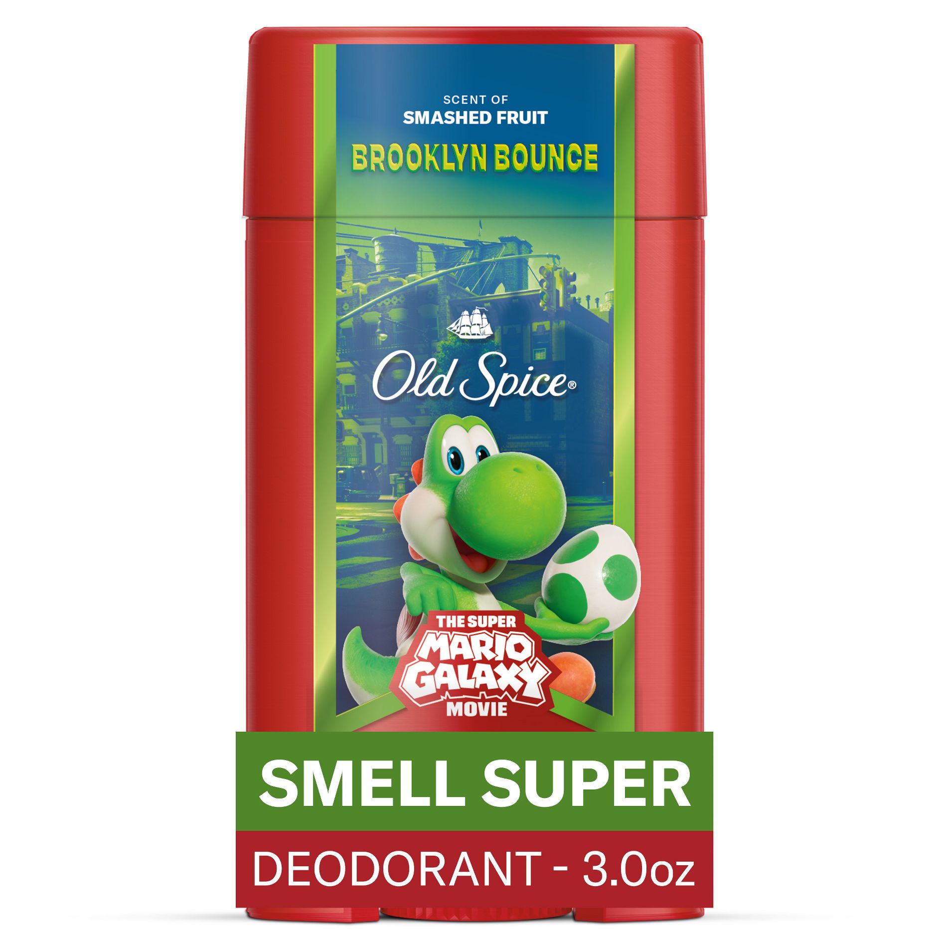 Old Spice x The Super Mario Galaxy Brooklyn Bounce Men’s 24/7 Lasting Freshness Aluminum-Free Deodorant - Scent of Smashed Fruit - 3oz