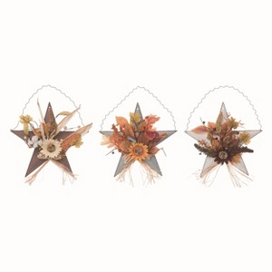 Transpac Metal 13 in. Multicolor Autumn Star Basket Floral Decor Set of 3 - 1 of 2