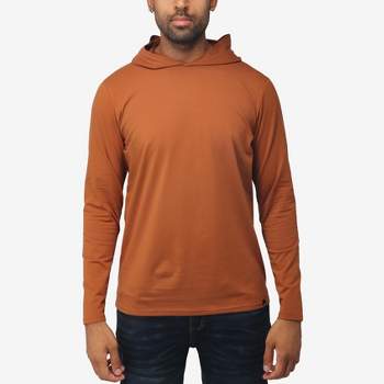 X RAY Men's Hooded Long Sleeve T-Shirt, Soft Stretch Premium Cotton Slim Fit Casual Fashion Tee