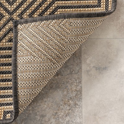 Charcoal Reversible Rectangular Synthetic Indoor/Outdoor Rug