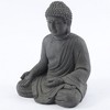 LuxenHome 18.5" Gray MgO Meditating Buddha Garden Statue - 3 of 4