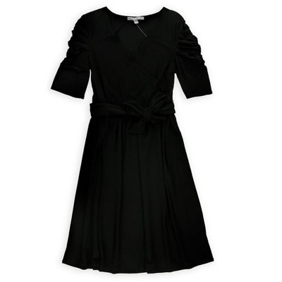NY Collection Womens Faux Wrap Sheath Dress