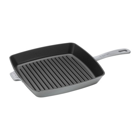 Staub Cast Iron - Grill Pans 10-inch, Round Double Handle Pure Grill, dark  blue