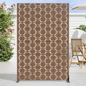 SpassWay 72"H 47"W Outdoor Metal Garden Trellis Privacy Screen Lattice Panel Indoor Room Divider - 1 of 4