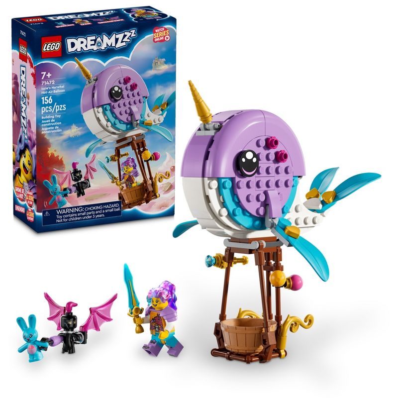 LEGO DREAMZzz Izzie&#39;s Narwhal Hot-Air Balloon Toy 71472, 1 of 9