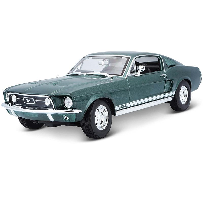 1967 Ford Mustang GTA Fastback Green Metallic with White Stripes 1/18 Diecast Model Car by Maisto, 1 of 7