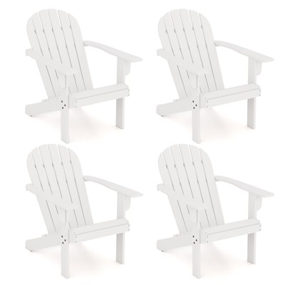 Tangkula 4PCS Patio Adirondack Chair w/ Inclined Seat High Backrest & Wide Armrests