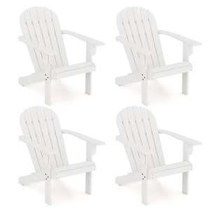 Tangkula 4PCS Patio Adirondack Chair w/ Inclined Seat High Backrest & Wide Armrests - 1 of 4