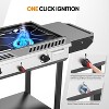 ROVSUN 2 Burner Outdoor Propane Gas Stove with Ignition, Regulator & Shelf, 150,000 BTU Powerful Cooker for Backyard Patio Home Cooking Frying Canning - 3 of 4